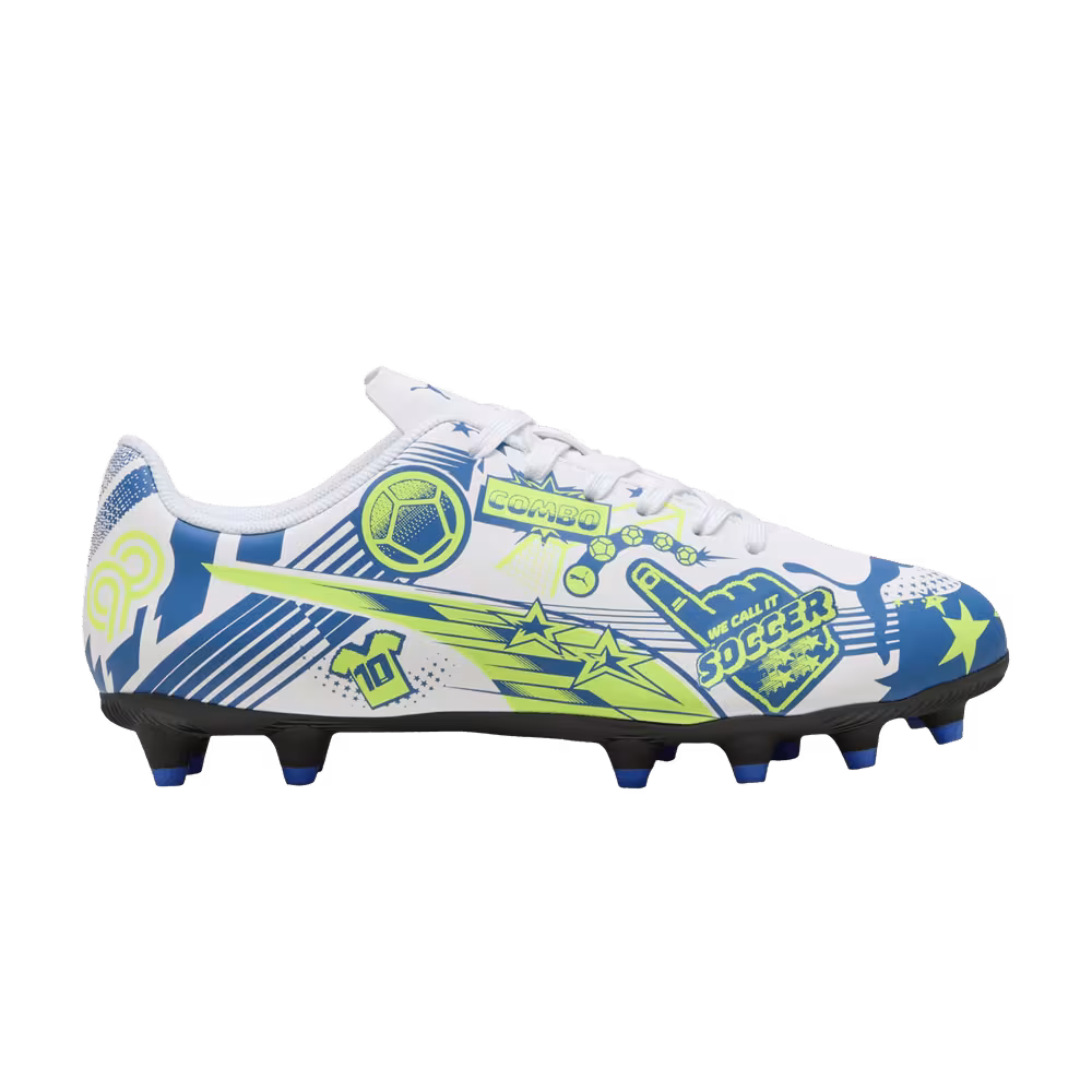 Christian Pulisic x Puma Ultra Legacy FG/AG Big Kid Allover Print - Lake Blue Yellow Alert