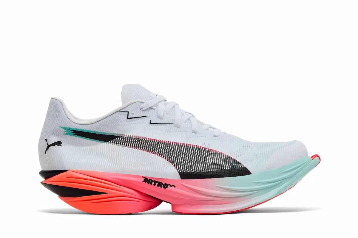 Puma Fast-R Nitro Elite 3 White Glowing Red Mint, view 2