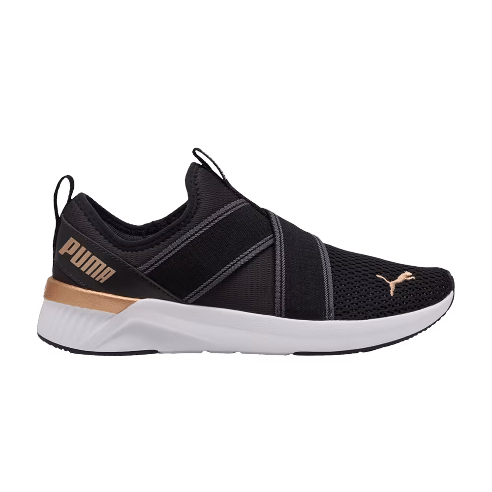 Puma Women's Softride Harli Slip-On Black White Gold