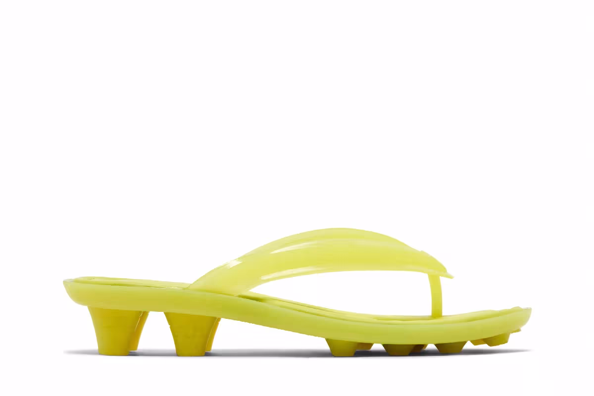 Fenty x Puma Women's Cat Cleat Jelly Sandal Lime Sheen, view 2