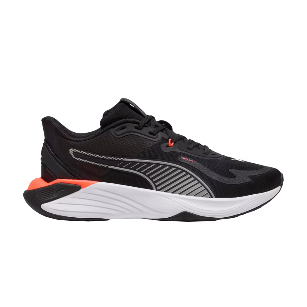 Puma PWR Hybrid Black White Glowing Red