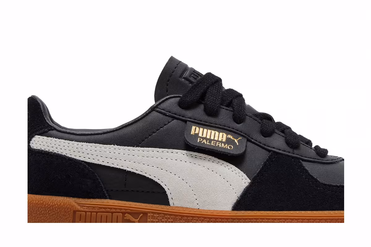 Puma Palermo Leather Big Kid Black Feather Grey Gum, view 3