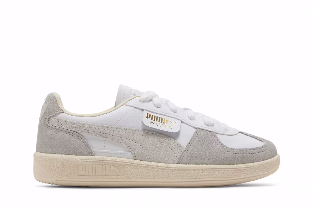 Puma Palermo Leather Big Kid White Cool Light Grey, view 2