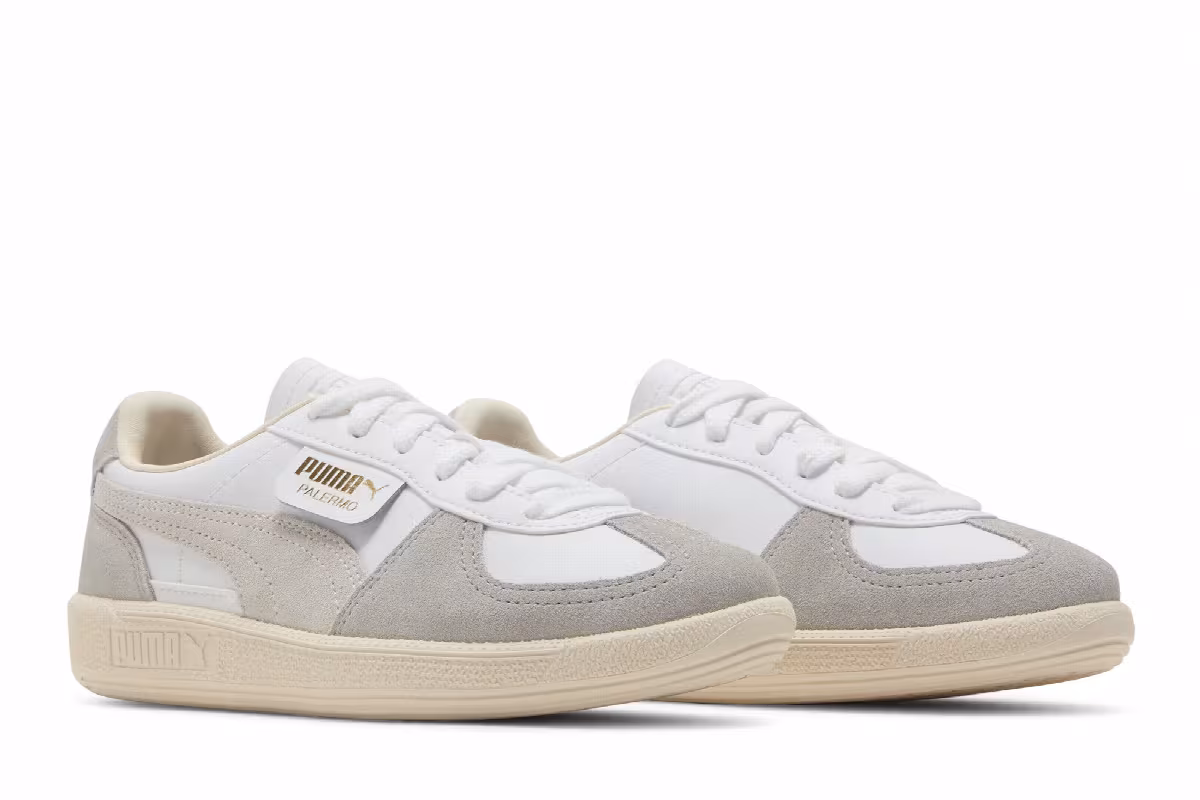 Puma Palermo Leather Big Kid White Cool Light Grey, view 9