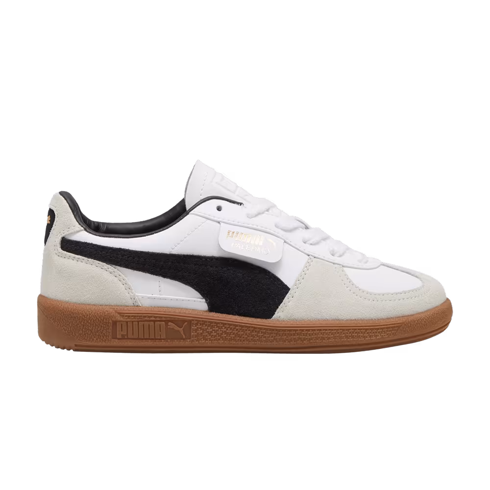 Puma Palermo Leather Big Kid White Black Gum