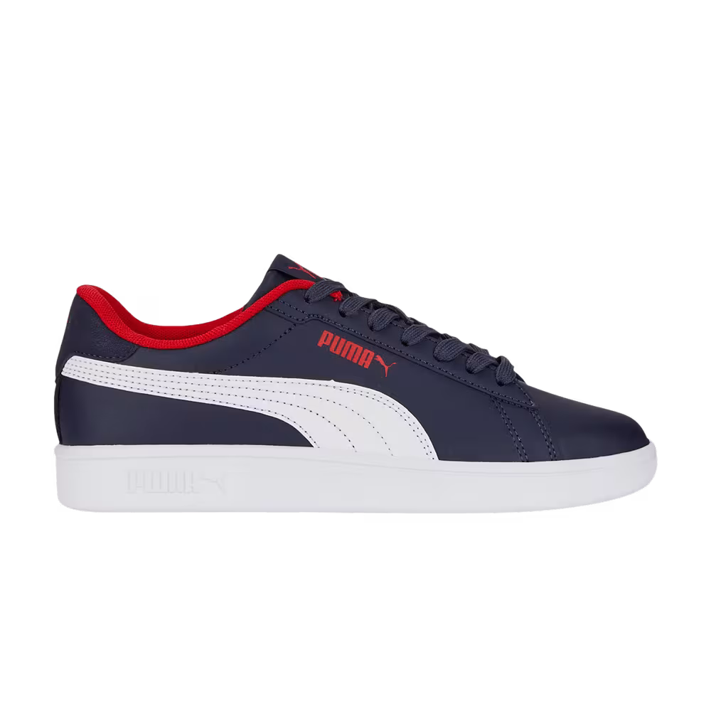 Puma Smash 3.0 Leather Big Kid Navy Red