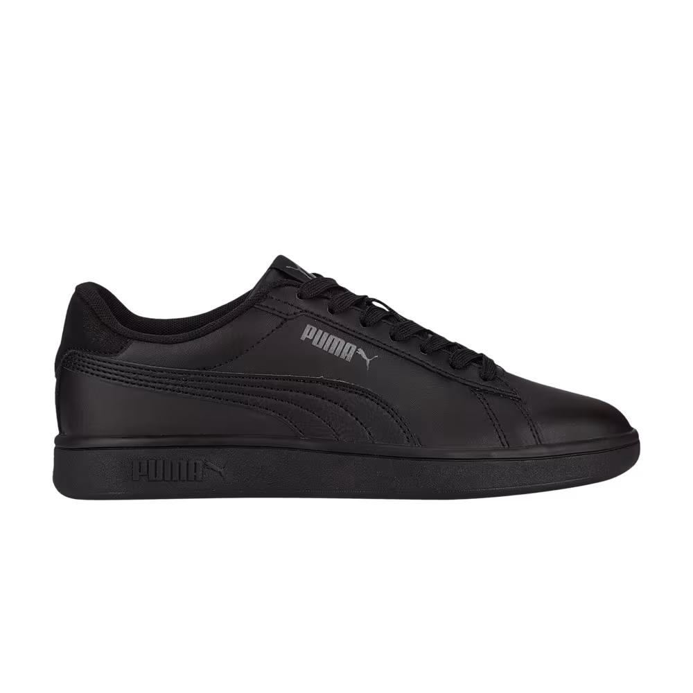 Puma Smash 3.0 Leather Big Kid Black Shadow Grey