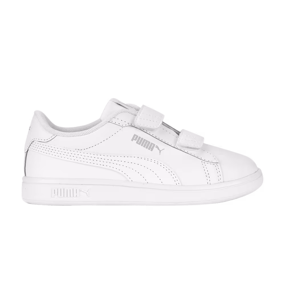 Puma Smash 3.0 Leather Velcro Little Kid White