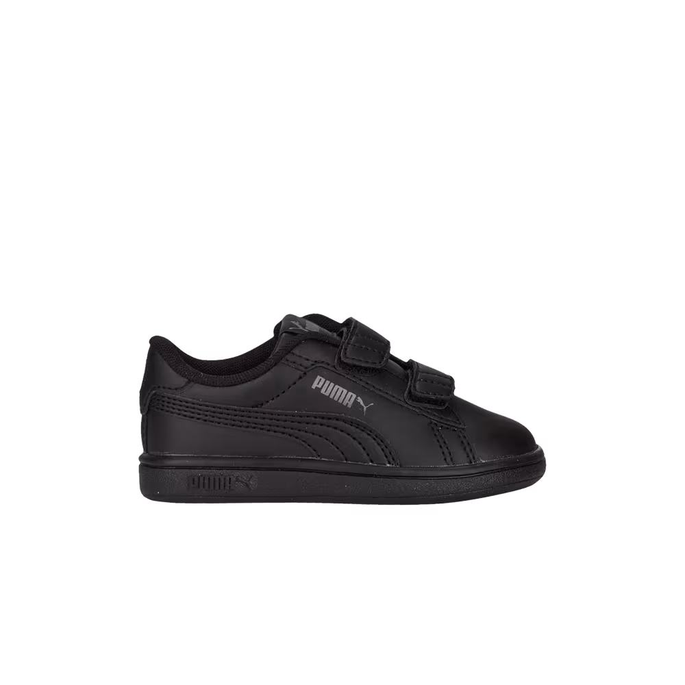 Puma Smash 3.0 Leather Velcro Toddler Black Shadow Grey