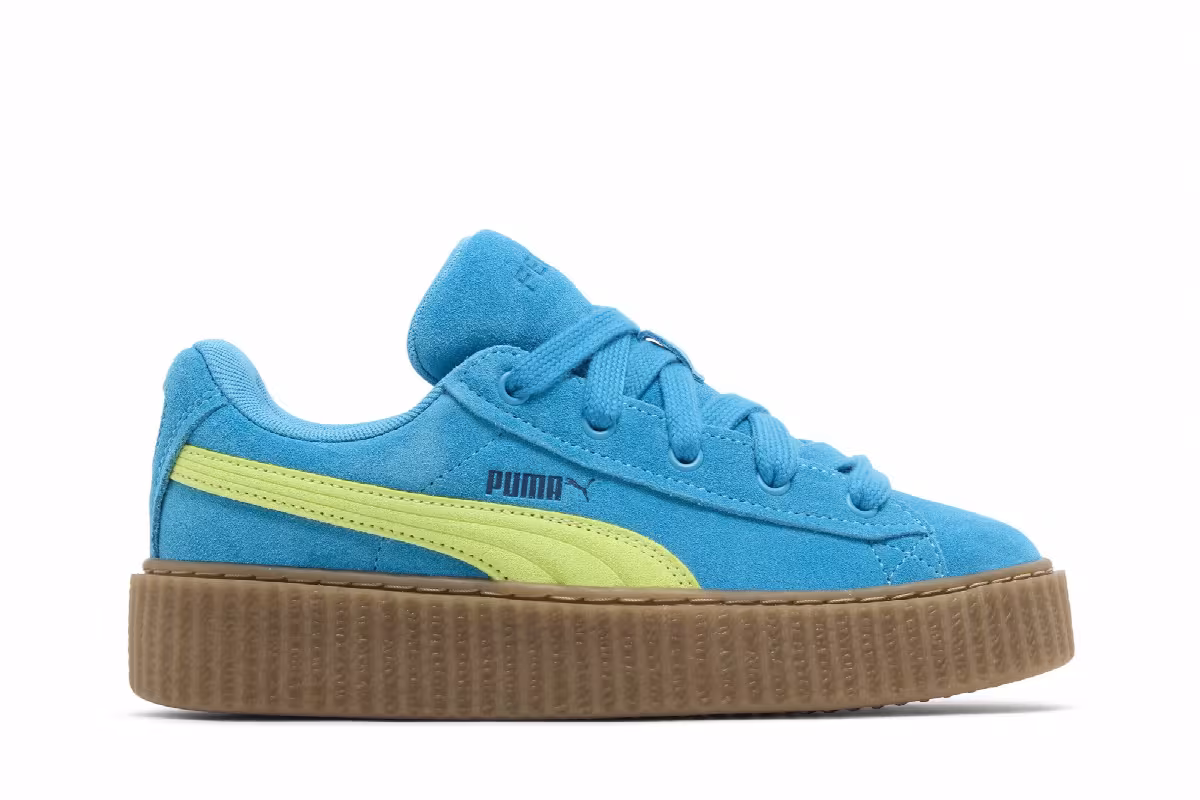 Fenty x Puma Creeper Phatty Big Kid Speed Blue Lime, view 2