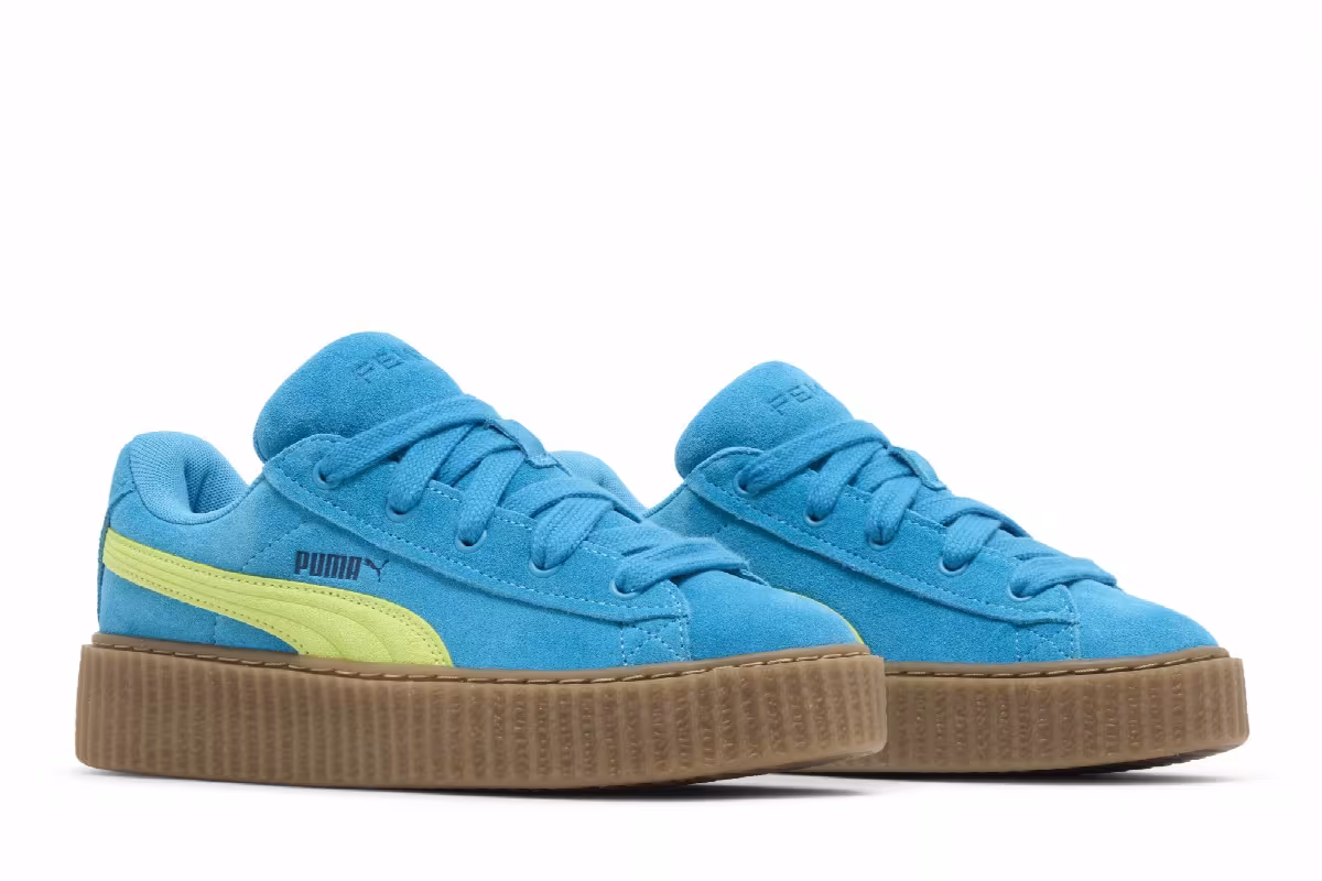 Fenty x Puma Creeper Phatty Big Kid Speed Blue Lime, view 9