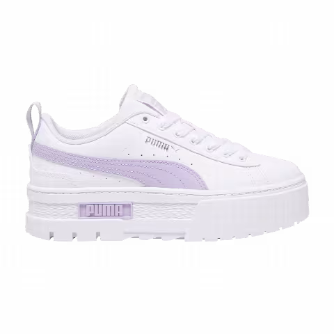 Puma Mayze Leather Big Kid 'White Vivid Violet'