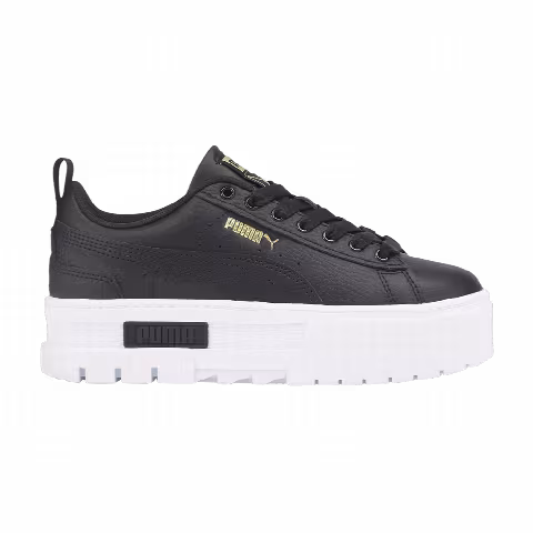 Puma Mayze Leather Jr 'Black Team Gold'