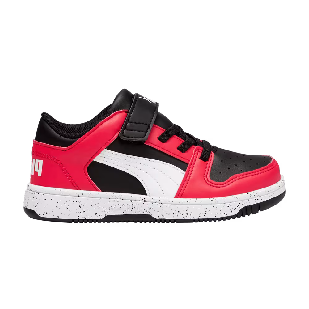 Puma Rebound V6 Low Little Kid High Risk Red Black