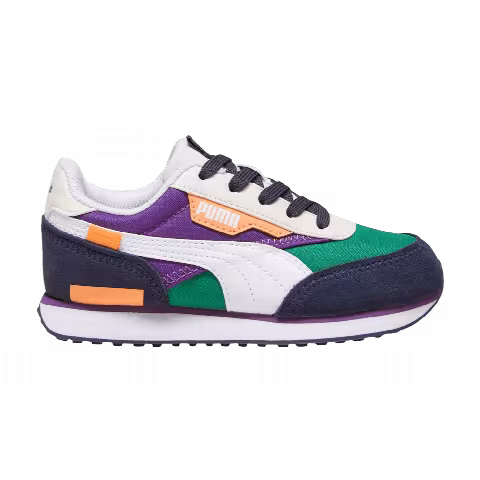 Puma Future Rider Play On Little Kid 'Archive Green Purple Pop'