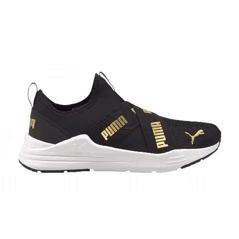 Puma Wired Run Slip-On Big Kid 'Black Team Gold'