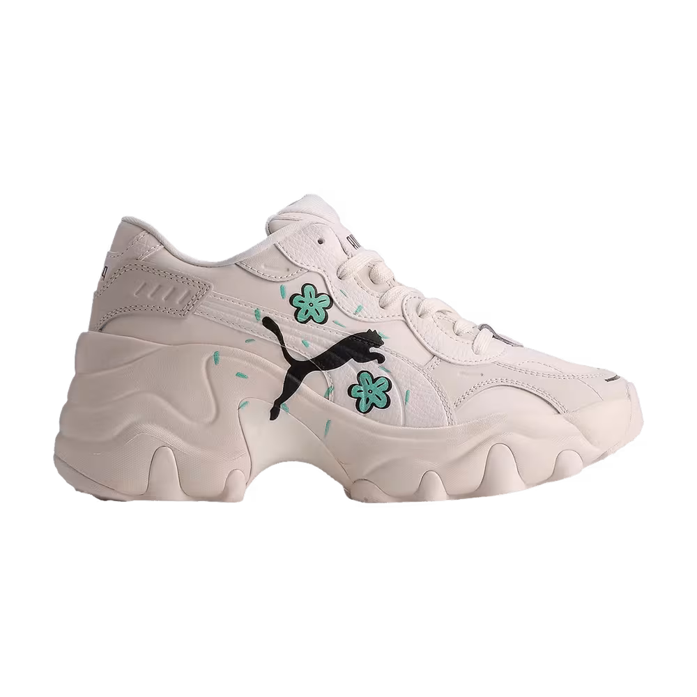 Puma Women's Pulsar Wedge Cat Logo - Whisper White Aruba Blue