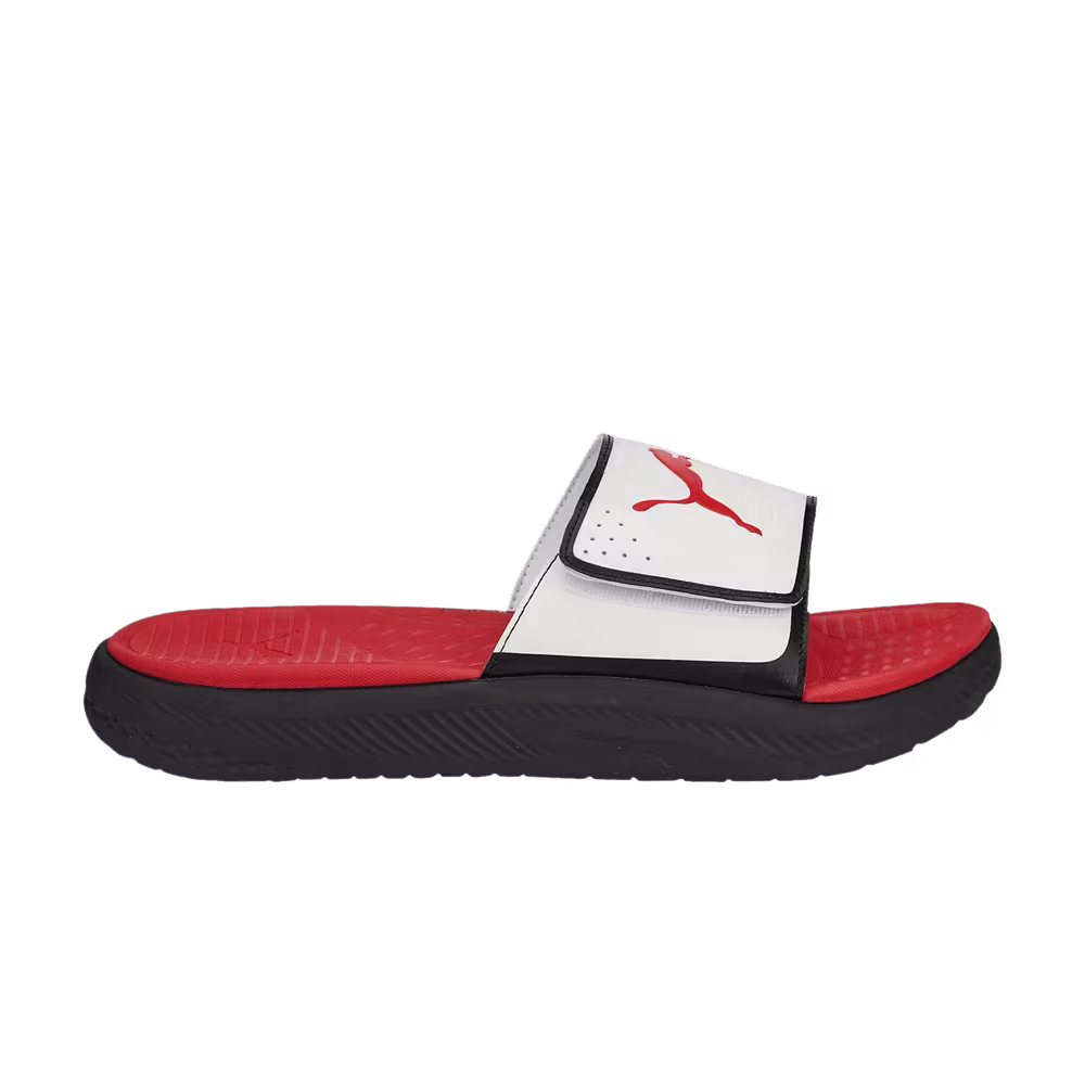 Puma Softride Slide White Black Red