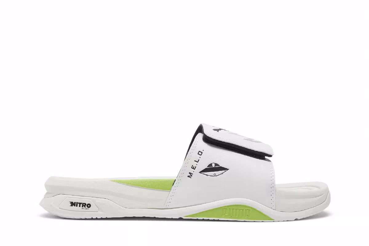 LaMelo Ball x Puma Dream Nitro MB.02 Slide White Green Glare, view 2