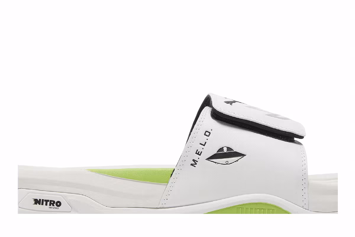 LaMelo Ball x Puma Dream Nitro MB.02 Slide White Green Glare, view 3