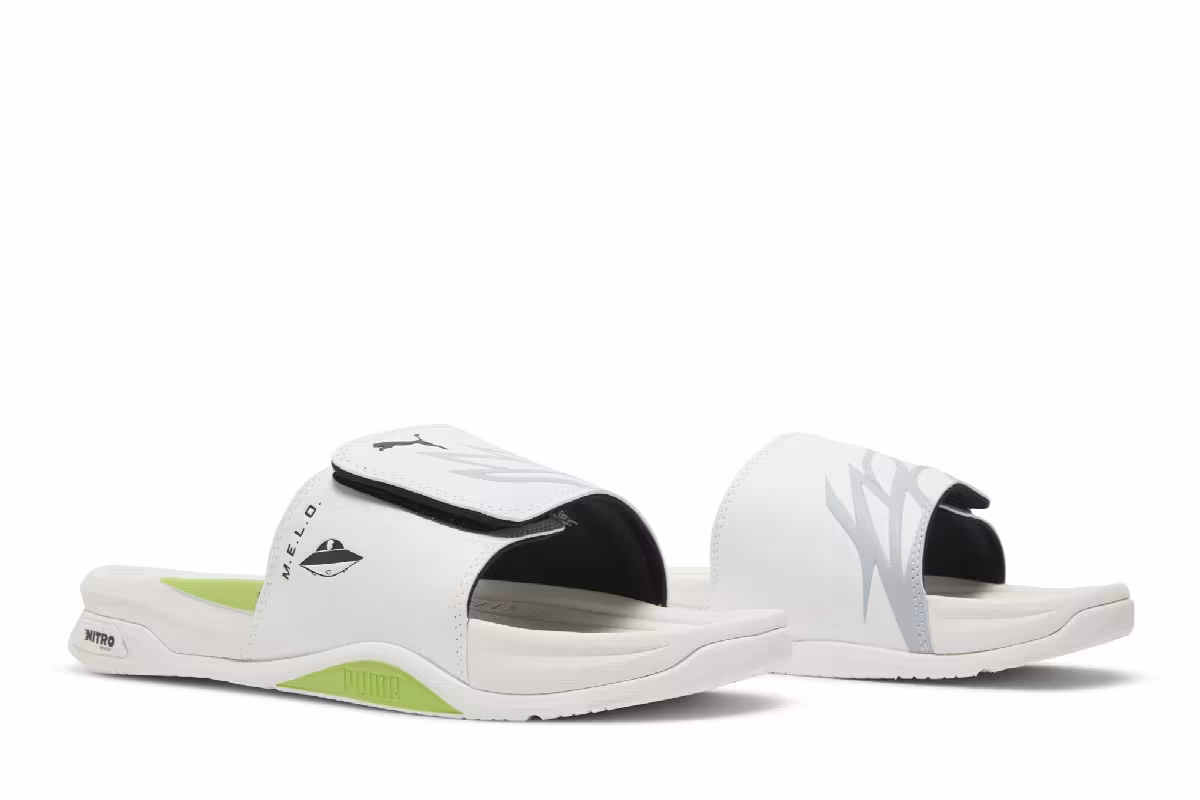 LaMelo Ball x Puma Dream Nitro MB.02 Slide White Green Glare, view 9