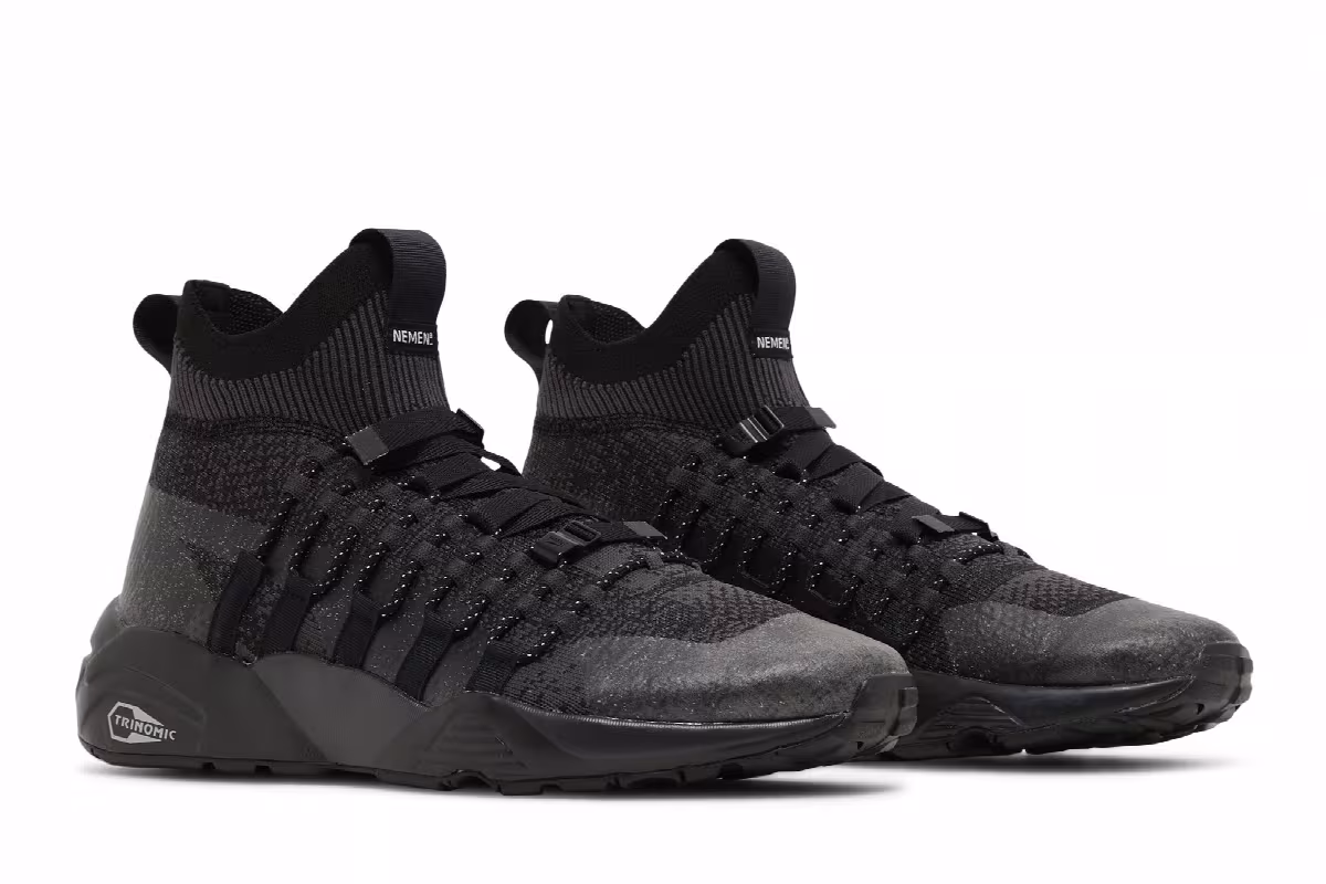 NEMEN x Puma Blaze of Glory Knit Mid Phantom Black, view 9