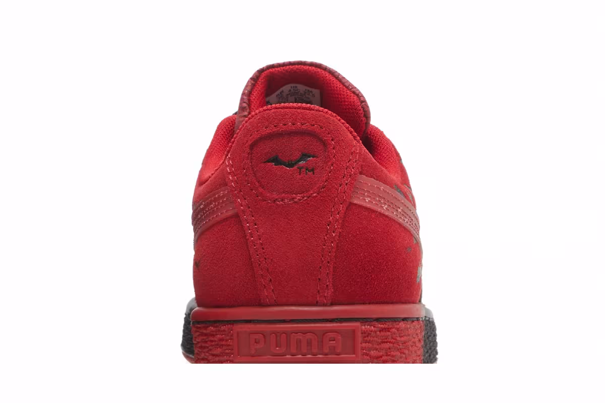 Puma Batman x Suede Classic Big Kid Black Barbados Cherry, view 8