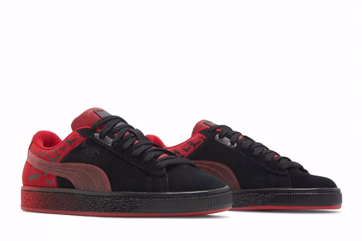 Puma Batman x Suede Classic Big Kid Black Barbados Cherry, view 9