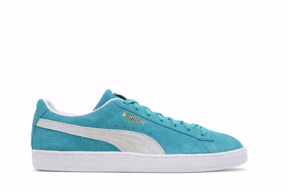 Puma Suede Classic 21 Deep Aqua White, view 2