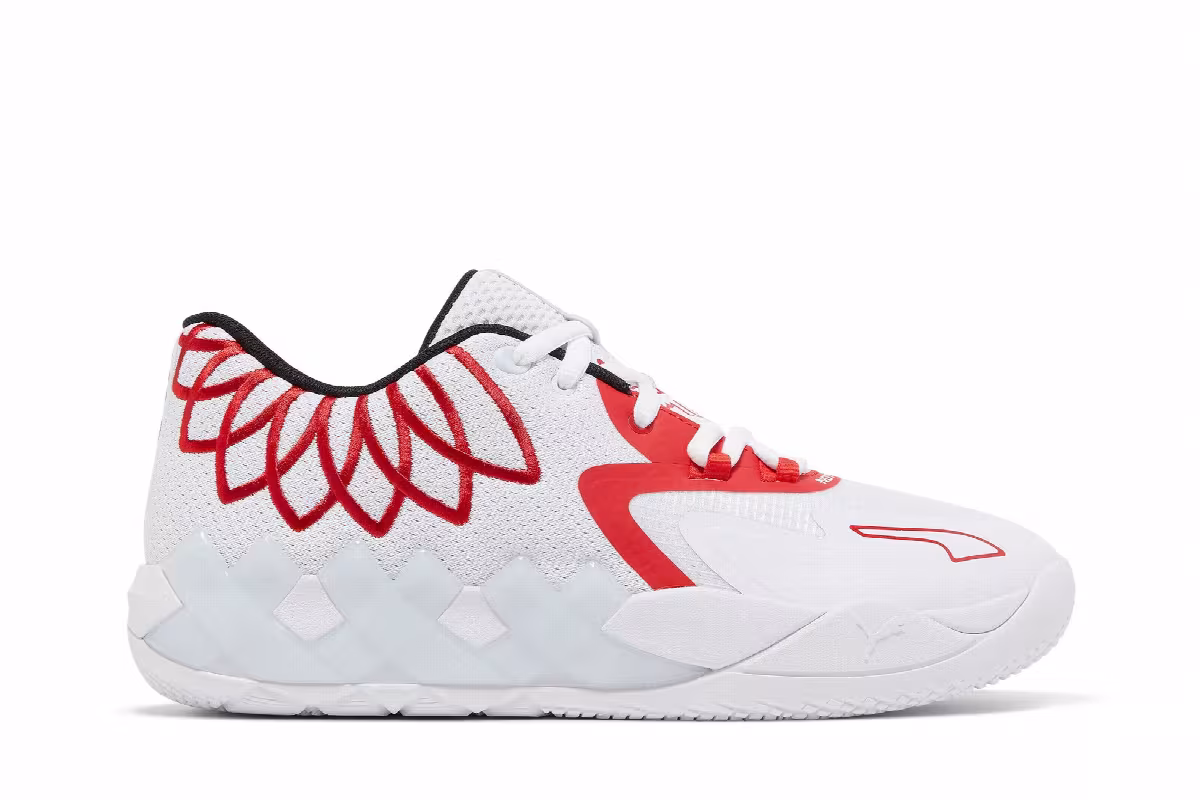 Puma MB.01 Lo Team Colors - White High Risk Red, view 2
