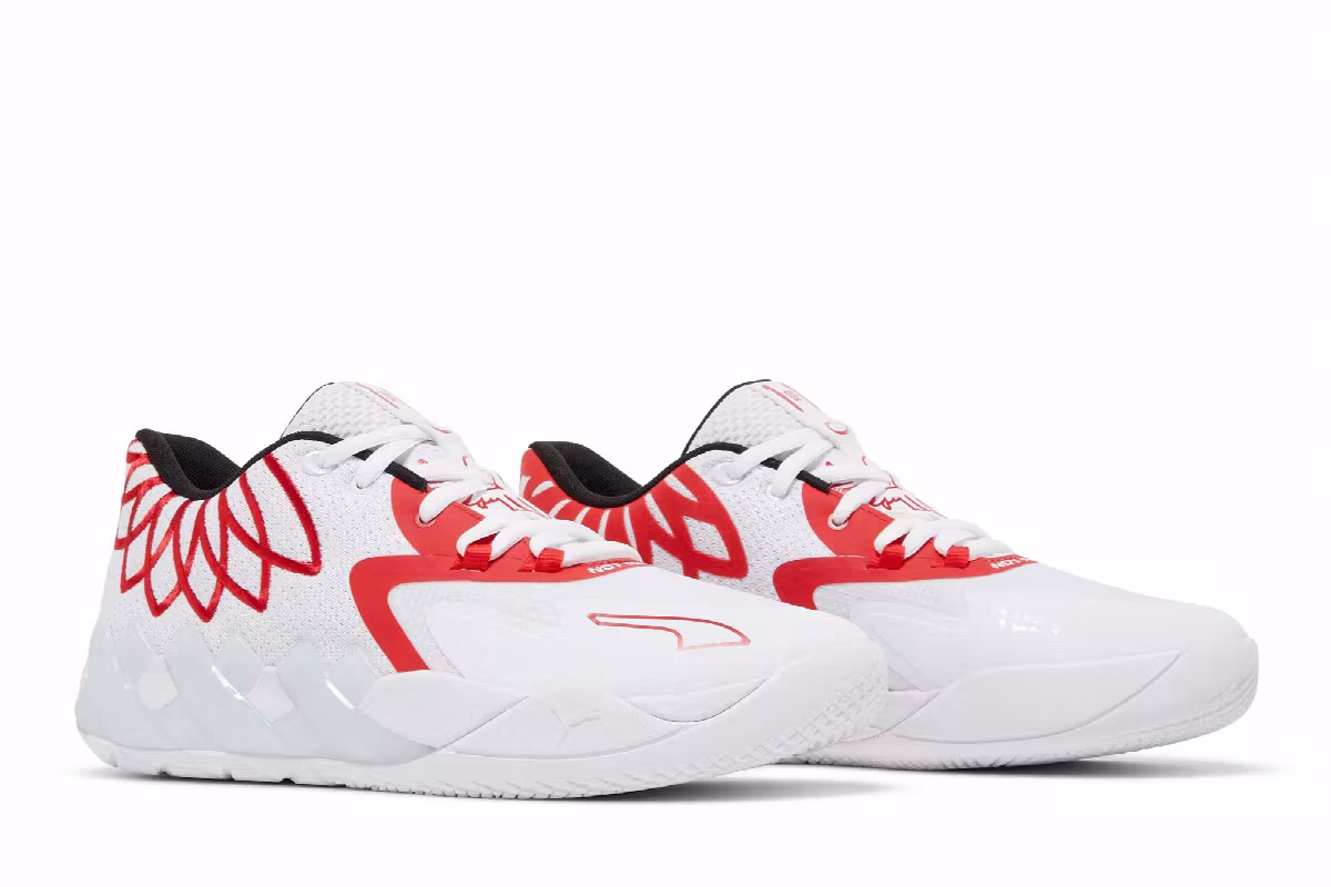 Puma MB.01 Lo Team Colors - White High Risk Red, view 9