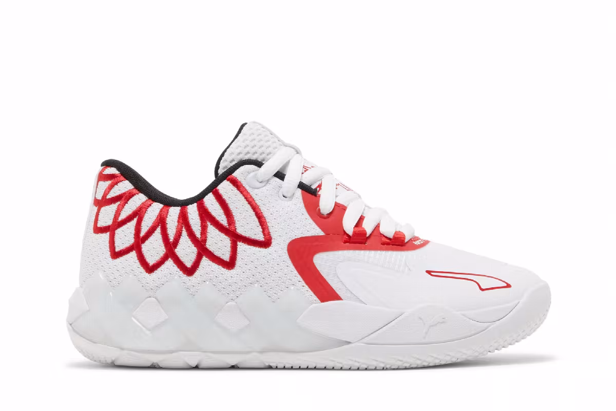 Puma MB.01 Lo Jr Team Colors - White High Risk Red, view 2