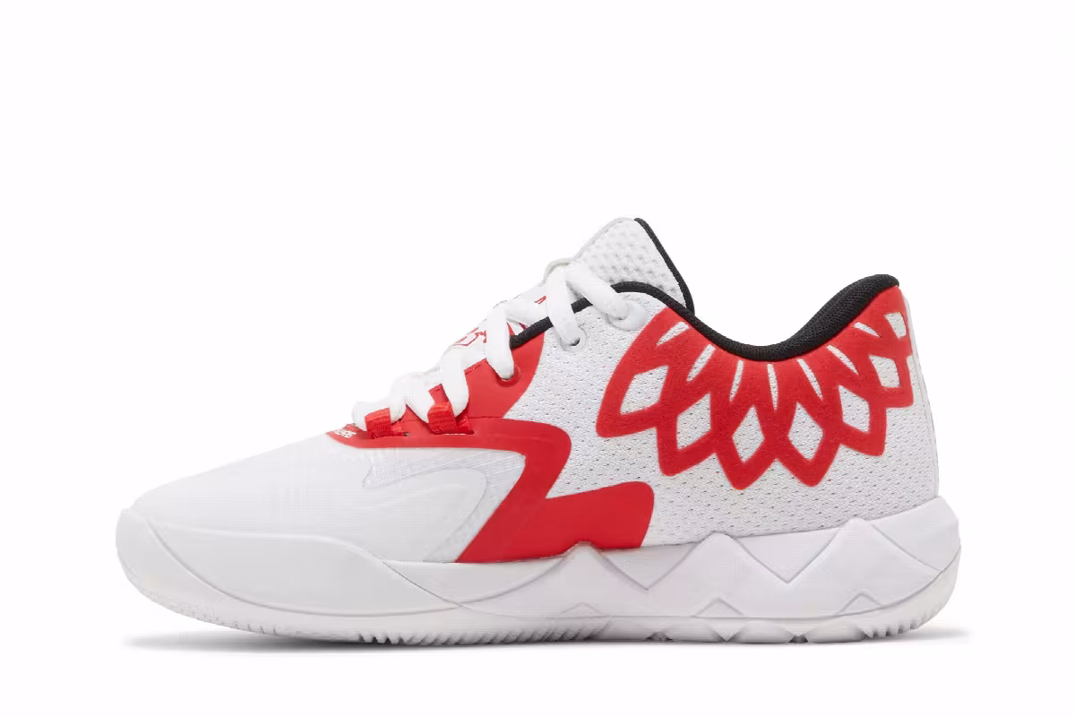 Puma MB.01 Lo Jr Team Colors - White High Risk Red, view 4