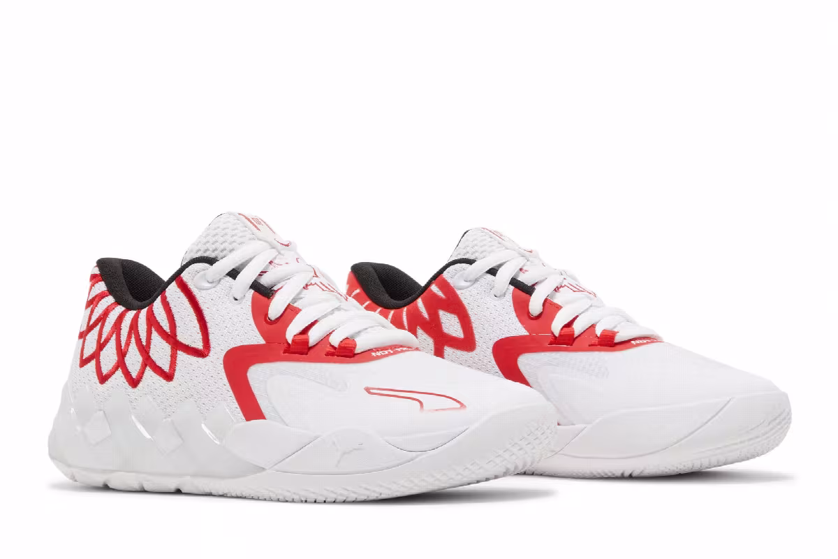 Puma MB.01 Lo Jr Team Colors - White High Risk Red, view 9