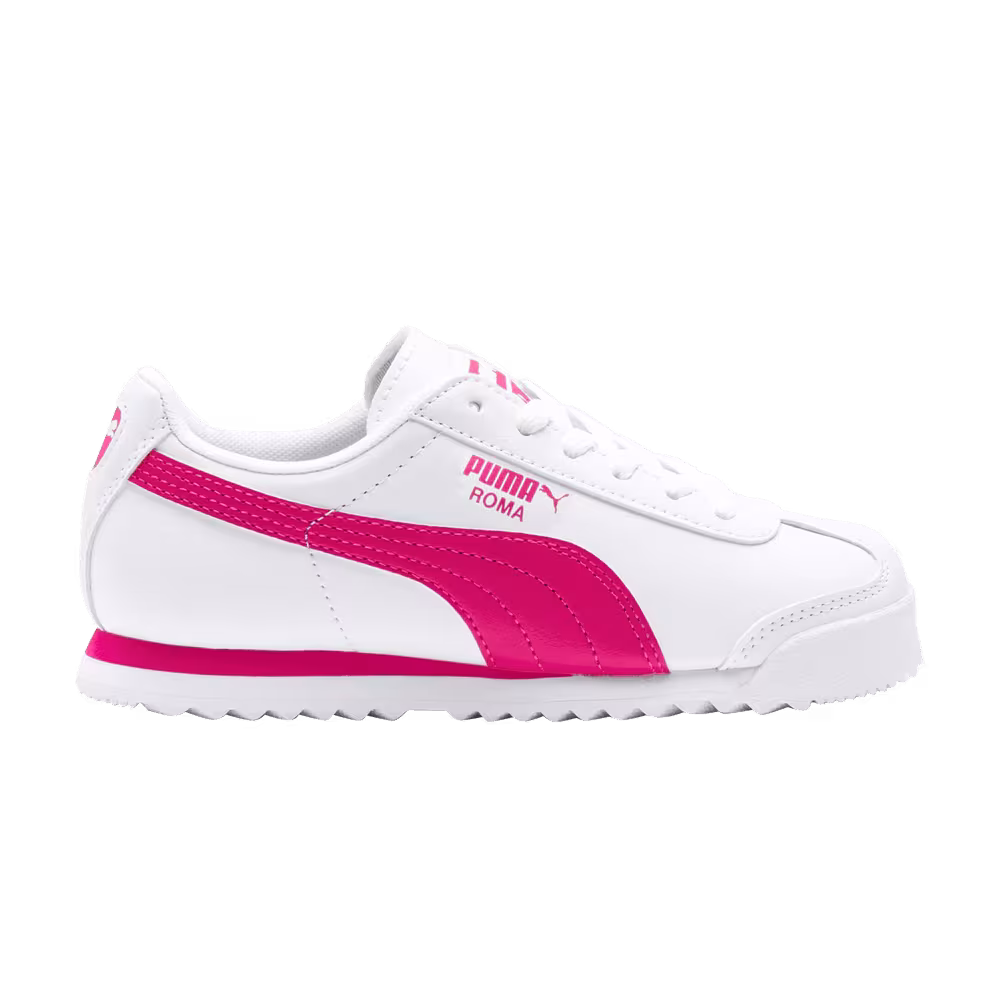 Puma Roma Basic Jr White Fuchsia Purple