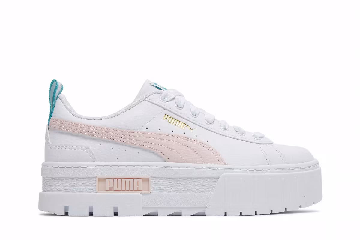 Puma Mayze Leather Jr White Chalk Pink, view 2
