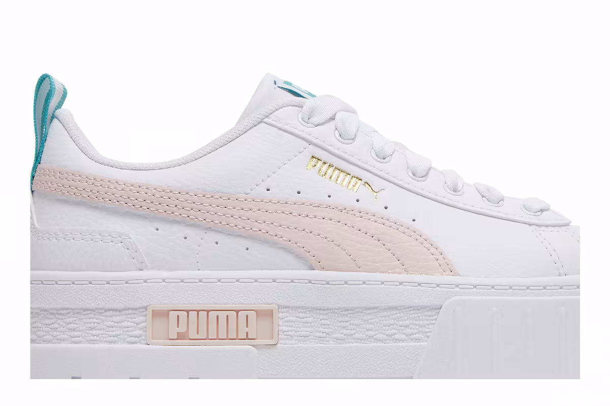 Puma Mayze Leather Jr White Chalk Pink, view 3