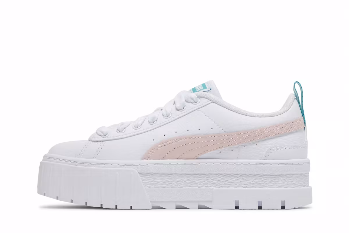 Puma Mayze Leather Jr White Chalk Pink, view 4