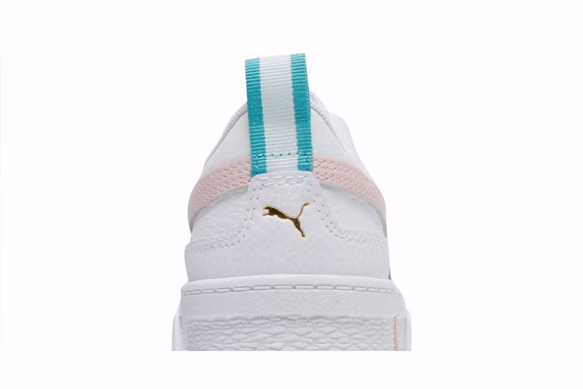 Puma Mayze Leather Jr White Chalk Pink, view 8