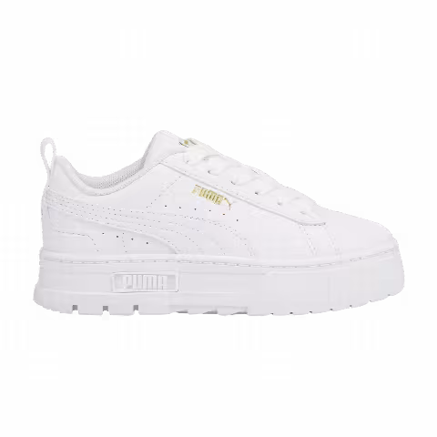 Puma Mayze Leather Little Kid 'White Team Gold'