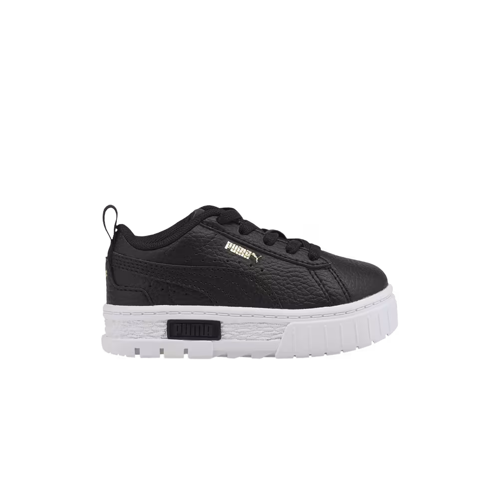 Puma Mayze Leather Infant Black Team Gold