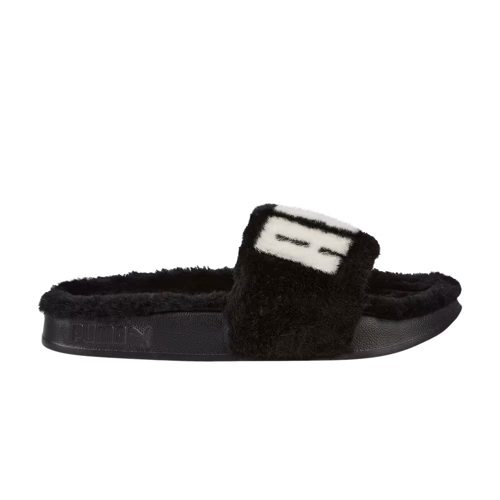 Puma Women's Leadcat 2.0 Fuzz Slide Black White