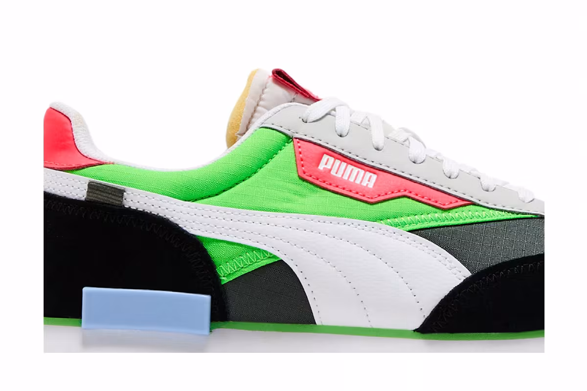 Puma Future Rider Play On - Dark Shadow Fluo Green, view 3