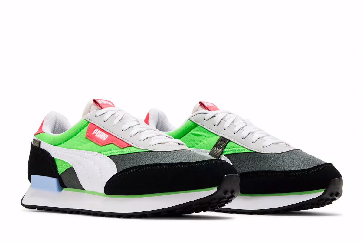 Puma Future Rider Play On - Dark Shadow Fluo Green, view 9