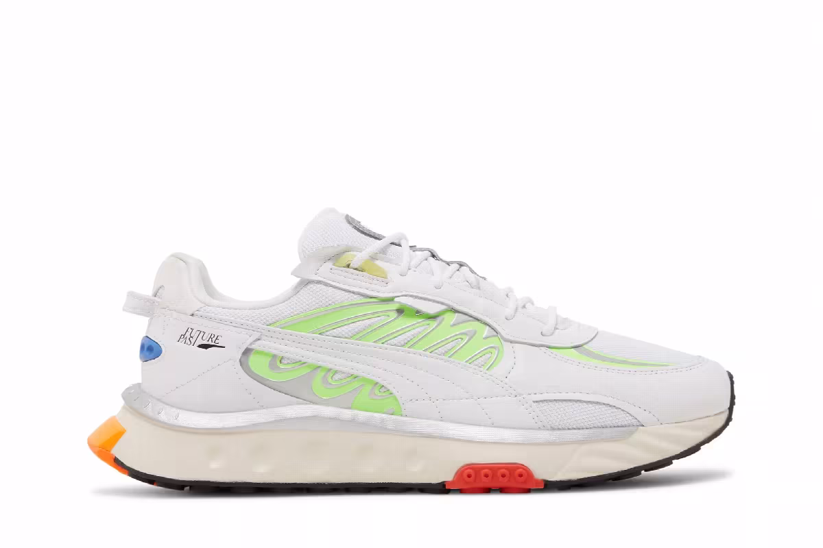 Puma Wild Rider Techno White Green Glare, view 2