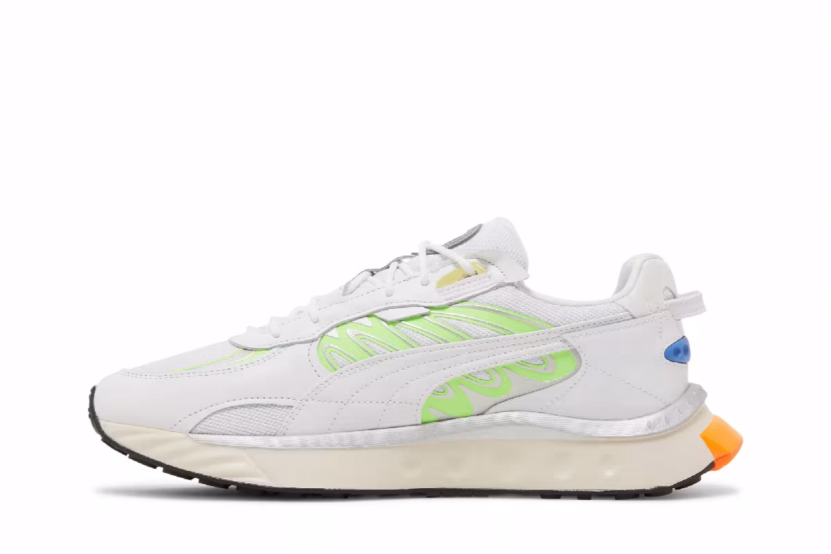 Puma Wild Rider Techno White Green Glare, view 4