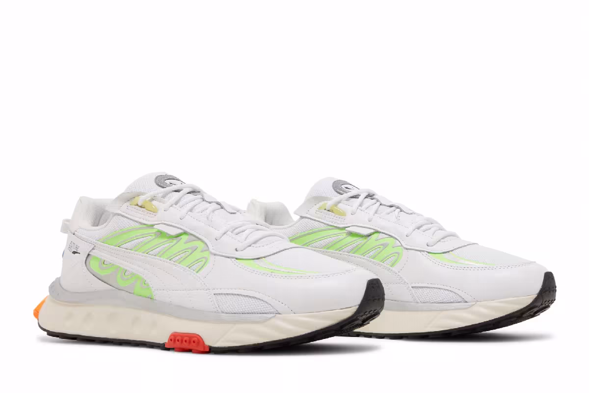 Puma Wild Rider Techno White Green Glare, view 9