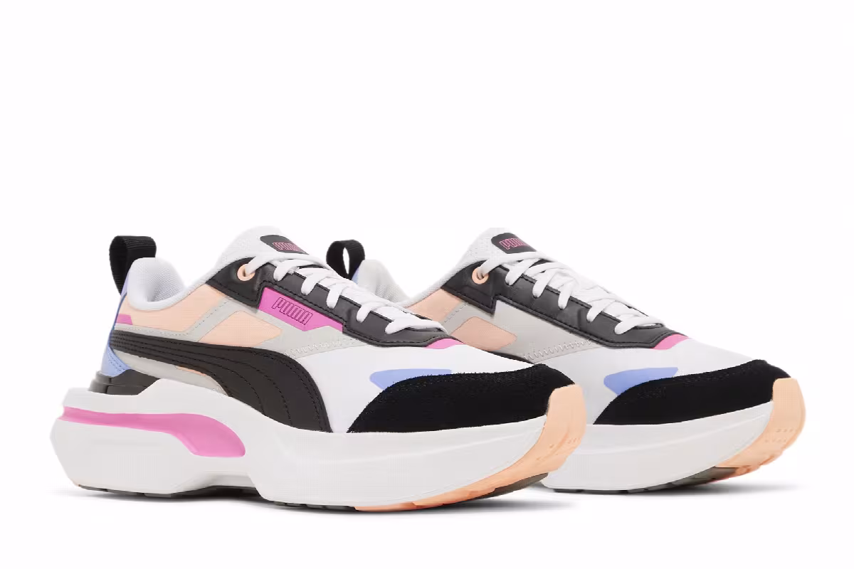 Puma Women's Kosmo Rider Bright White Grey Violet, view 9