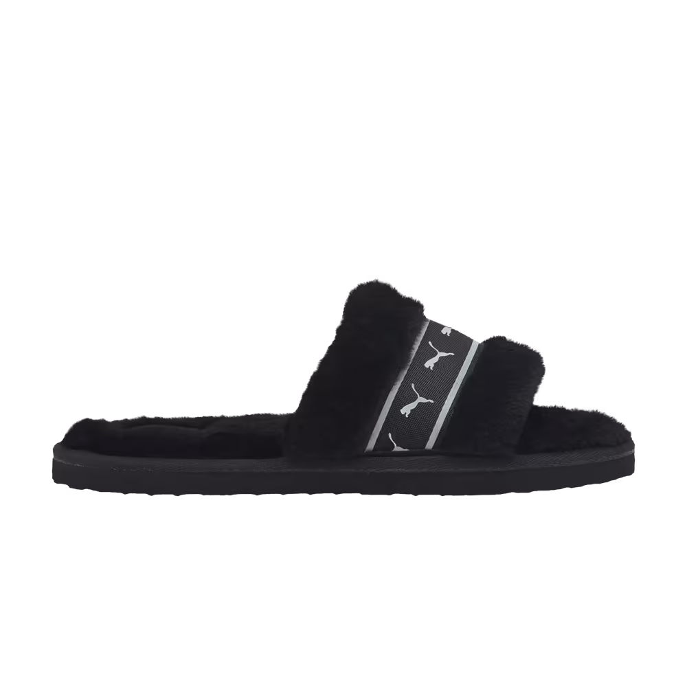 Puma Fluff Remix Slide Jr Black White