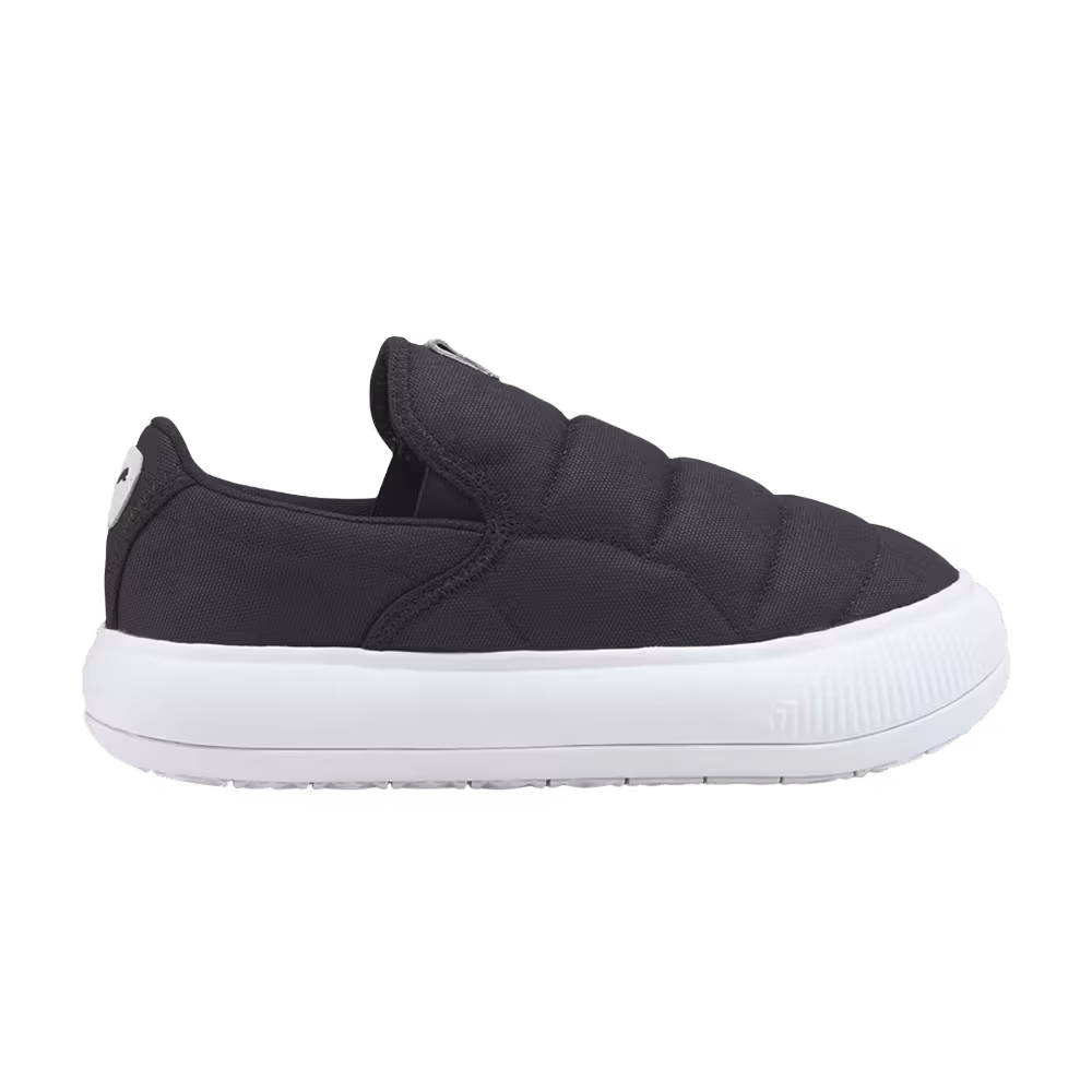 Puma Women's Suede Mayu Slip-On Canvas Black White